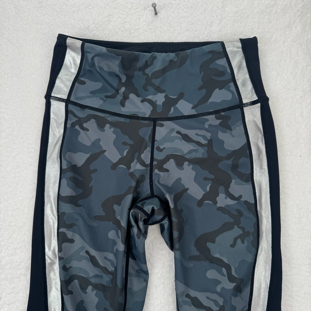 Veronica Beard X Bandier Ronda Leggings Camo Metallic Side Stripe Sophisticated - Picture 3 of 11